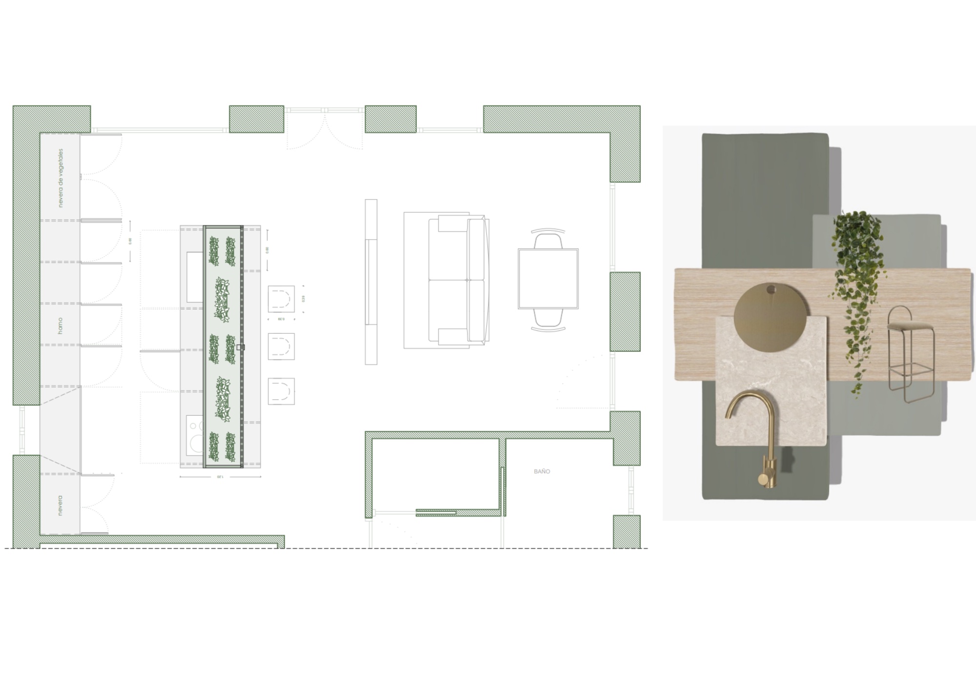 Vista del proyecto cocina macrobótica